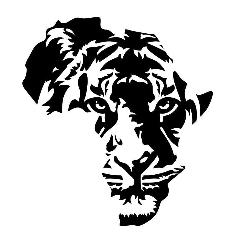 

16.3cm*17.8cm Tiger Animal Decor Vinyl Car Sticker Motorcycle Black/Silver S3-5996