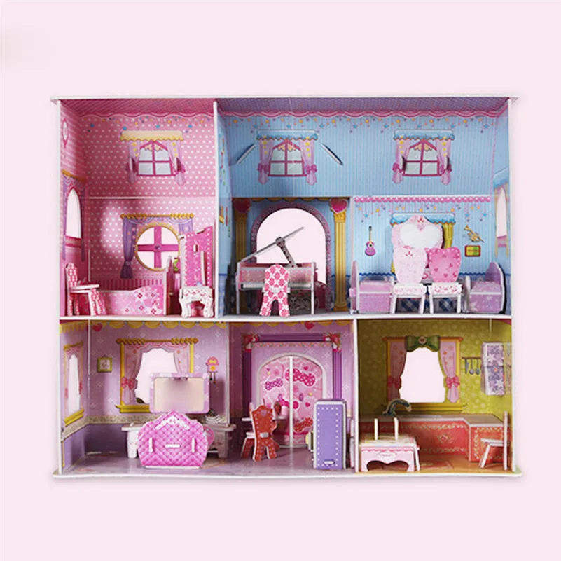 3D забавные модели наборы сделай сам пазлы для дома принцессы развивающая игрушка