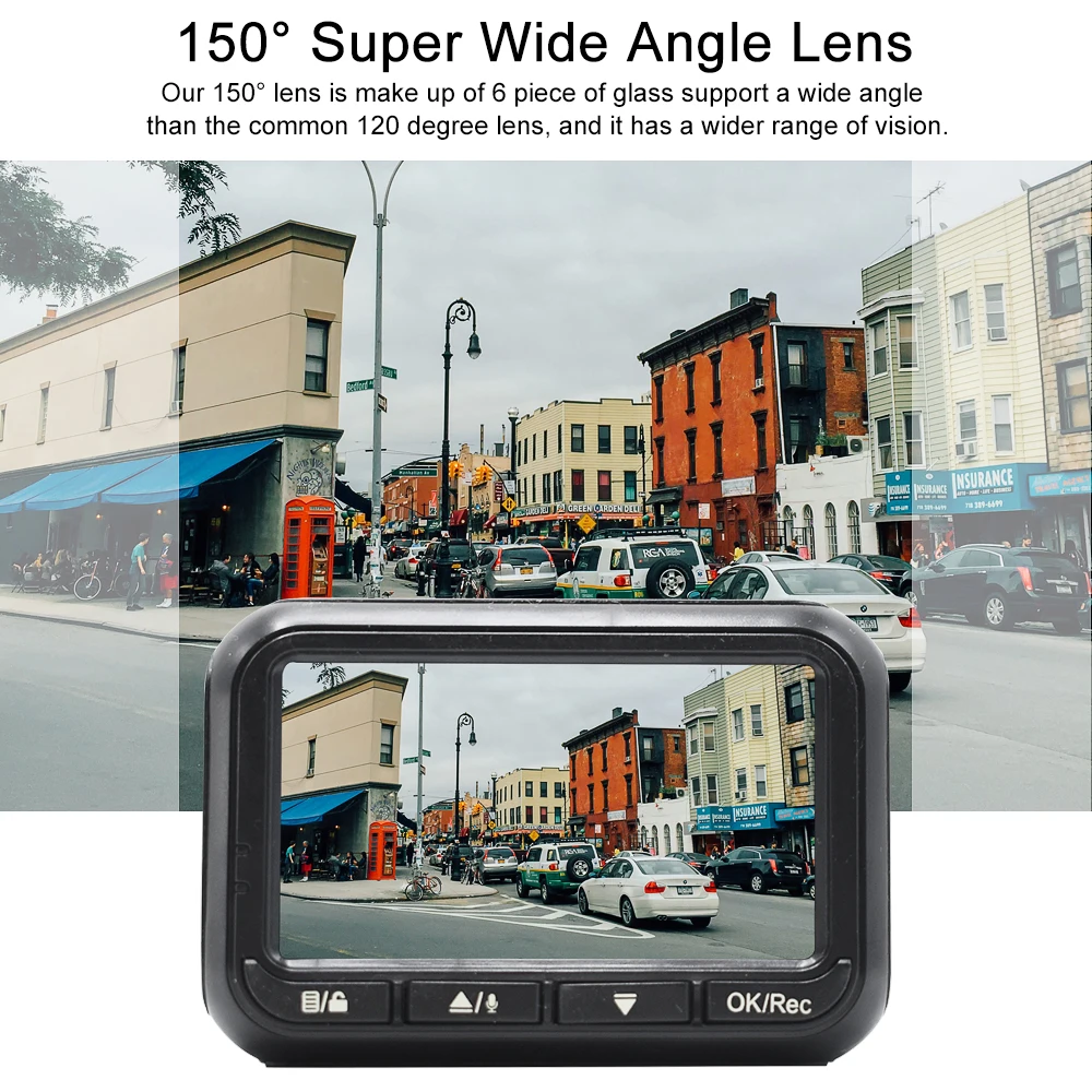 Bluavido Full HD 1080P Автомобильный видеорегистратор стандарта IMX323 Novatek 96658 с