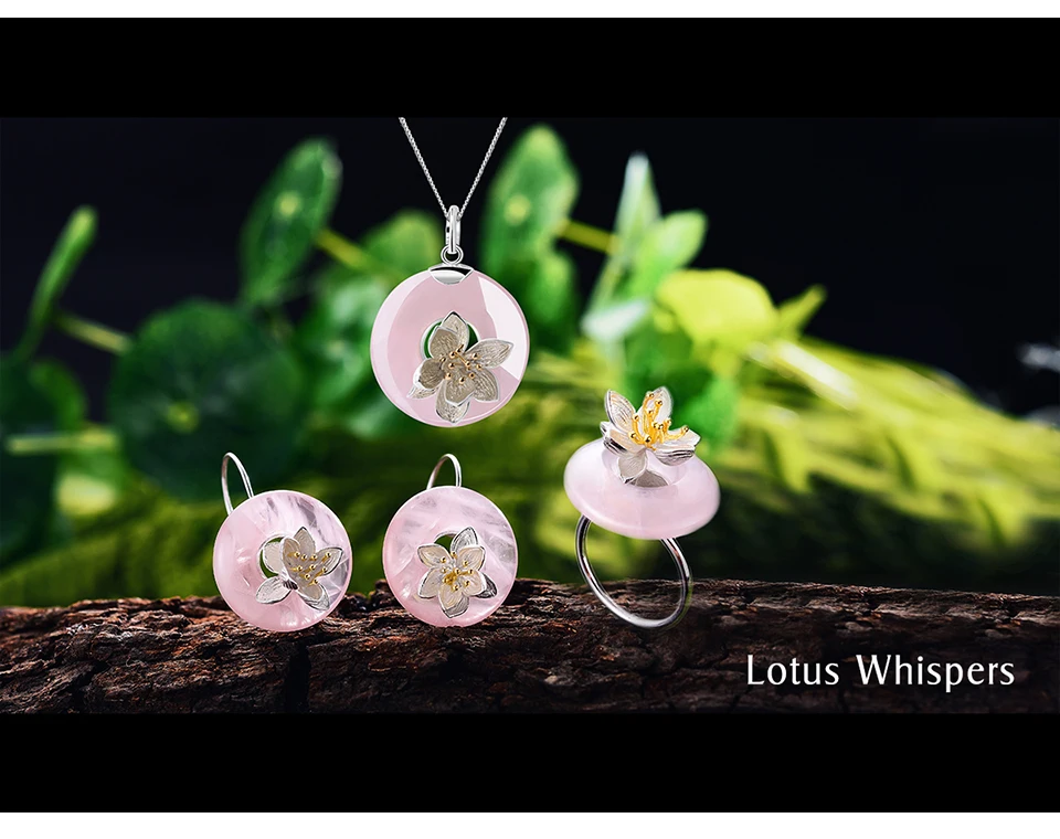 Lotus Fun, настоящее 925 пробы, серебро, натуральный зеленый камень, креативное, ручной работы, хорошее ювелирное изделие, шепот лотоса, кольцо для женщин, Brincos