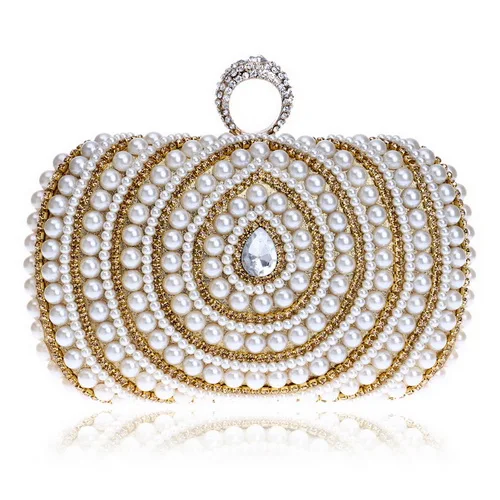 YM1084gold SEKUSA, бриллианты, кольцо на палец, модная женская сумка на цепочке, сумка на плечо, украшенная бисером, для свадебной вечеринки, клатч, кошелек, сумка - Цвет: YM1084gold