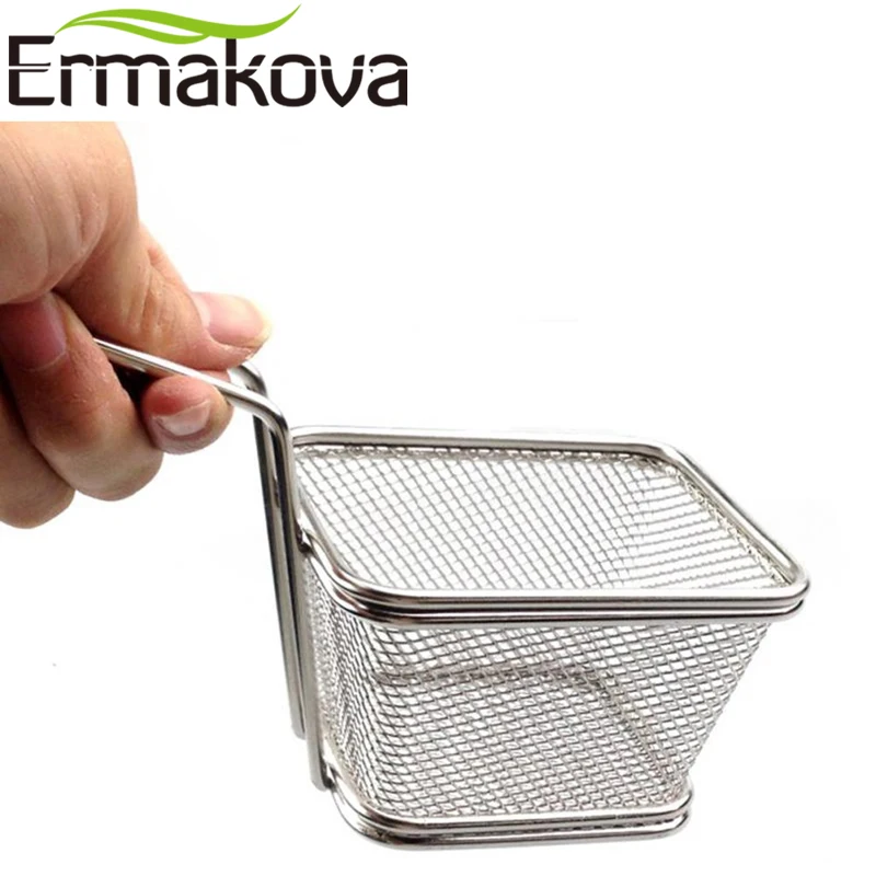 ERMAKOVA набор из 2 корзина для картофеля фри сетка нержавеющей стали ситечко куриных