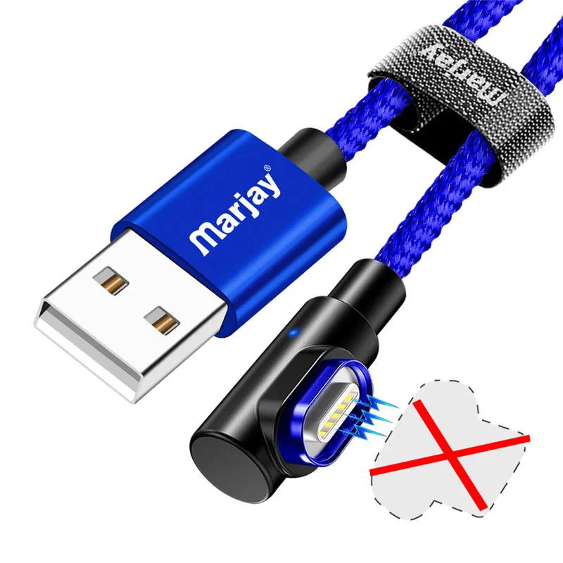 Only Blue Cable Marjay 1 м 2 м Micro USB Магнитный кабель адаптер для быстрой зарядки Кабели для телефонов Microusb Android зарядное устройство для Xiaomi redmi Tablet - Цвет: Only Blue Cable