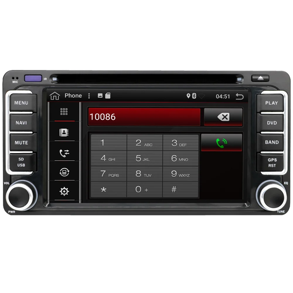 Eunavi 2 din Android 8 1 автомобильный DVD gps для Toyota Hilux Yaris Vios Camry Corolla Prado RAV4 2003 2004 2005 2006 2007 2008|car