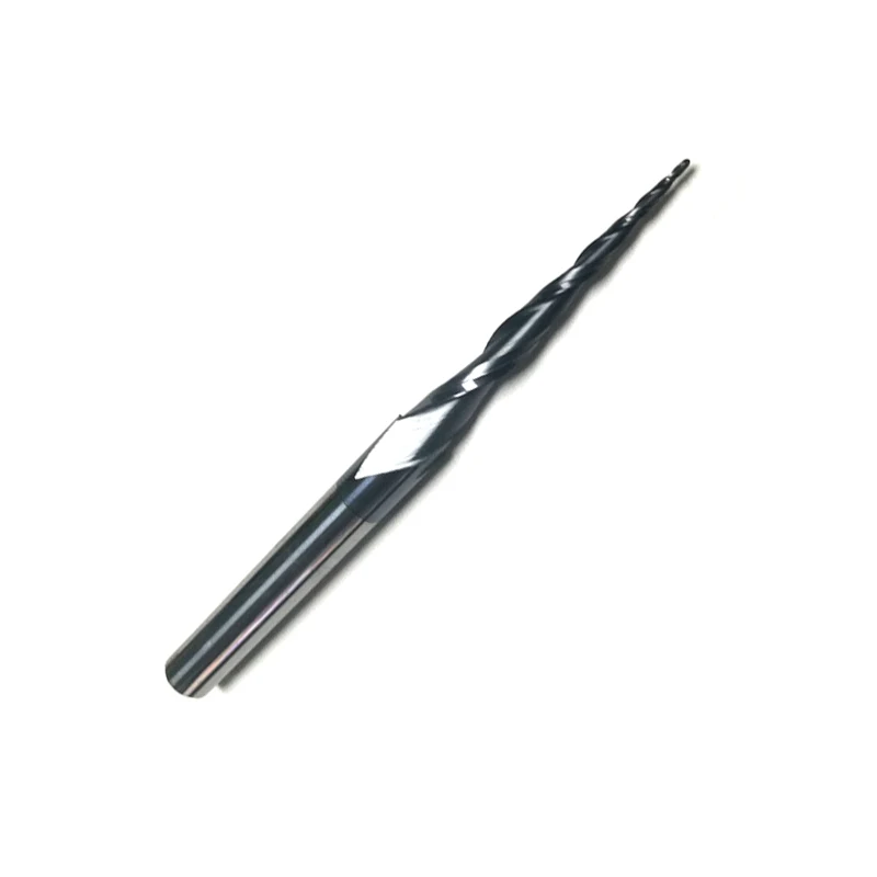 1pc HRC55 R0.5*D8*47*100L*2F Tungsten solid carbide Coated Tapered Ball Nose End Mills taper and cone endmills | Инструменты