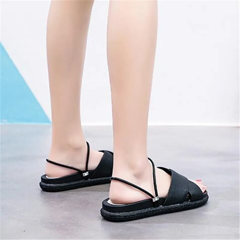 

2020 Summer Soft Comfort Flat Sandals Women Slippers Cross Roman Style Full Genuine Leather Sandals Women Shoes Casual Slippers