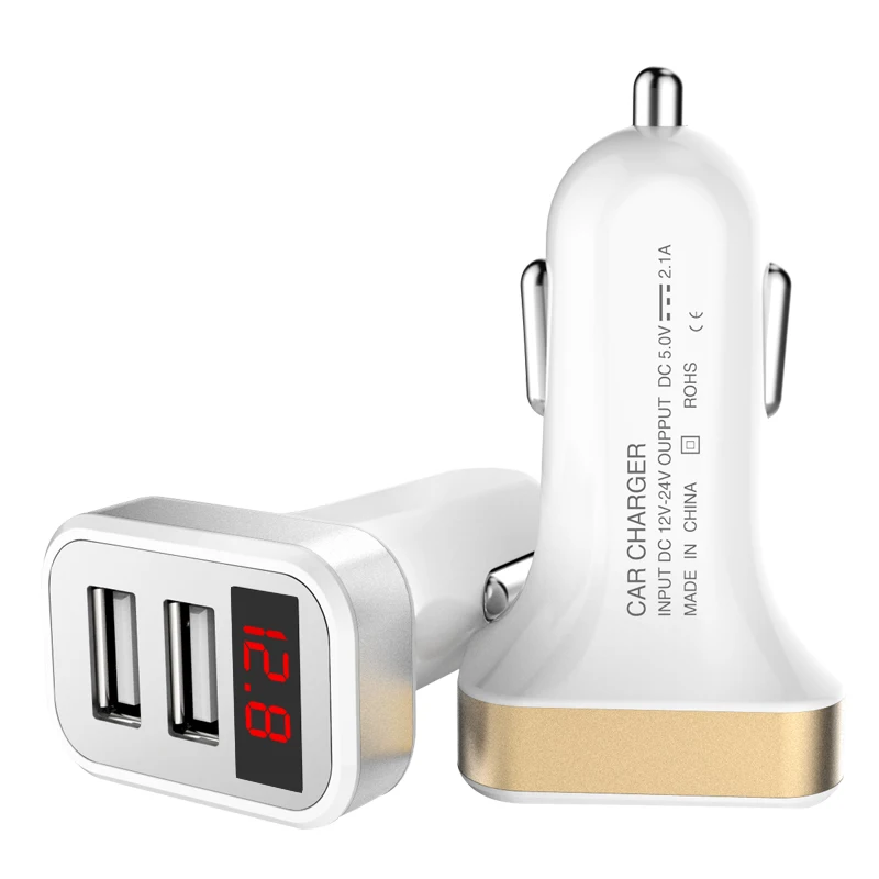 5 в USB Автомобильное зарядное устройство со светодиодным экраном Смарт