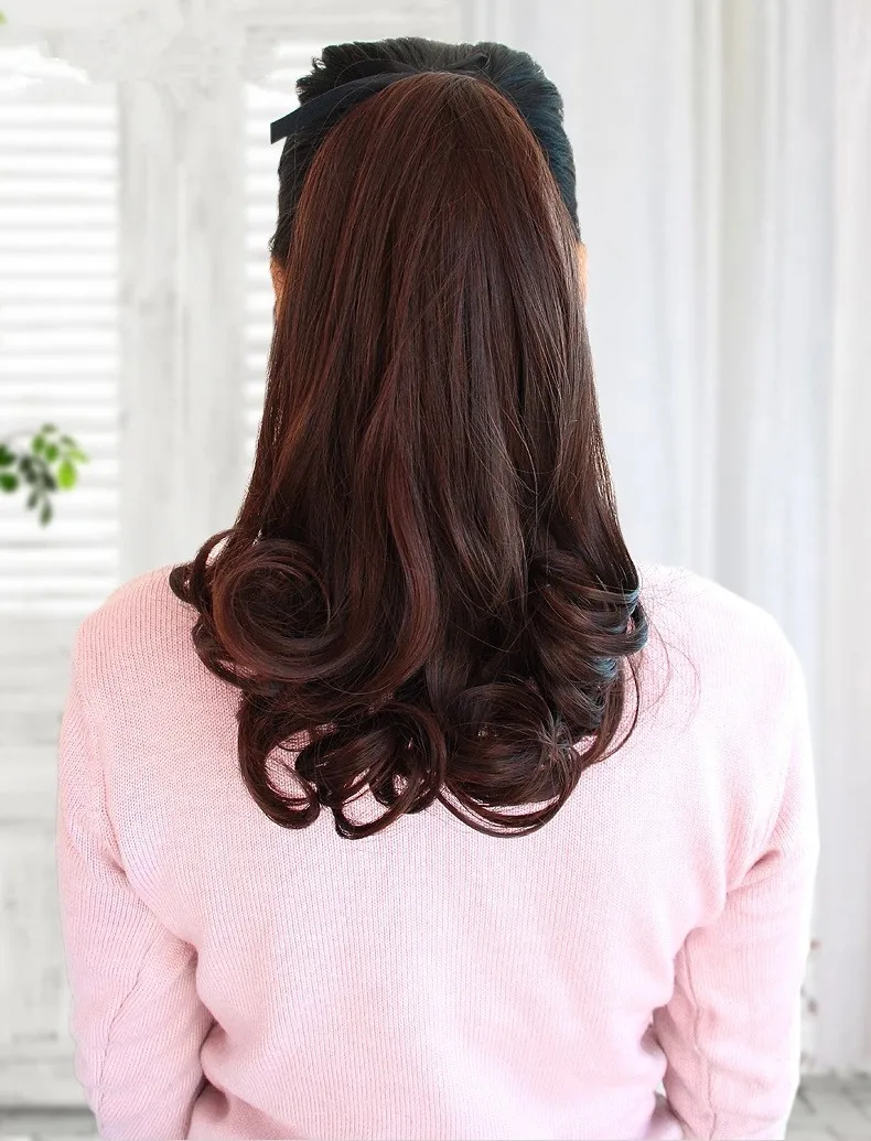 4 Color Real Thick Wavy 14' and 18&quot Long 150g Synthetic Claw Ponytail Hair wig Piece Pony Tail Free Shipping |