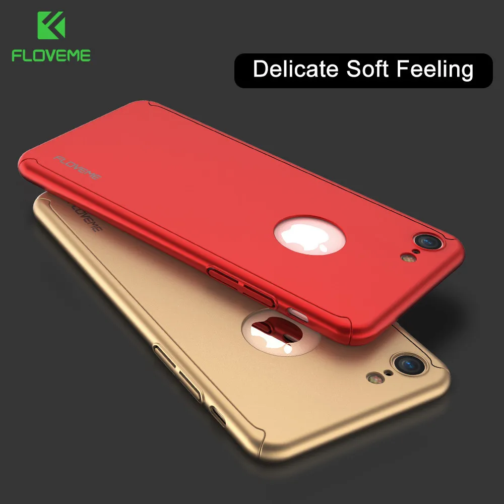 FLOVEME 360 полная защита телефона чехол для iPhone X 7 6 6s 8 плюс закаленное Стекло чехлы 5S