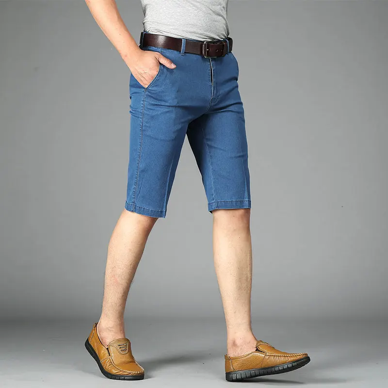 Мужские джинсовые шорты новинка 2017 летние повседневные до колена хлопковые