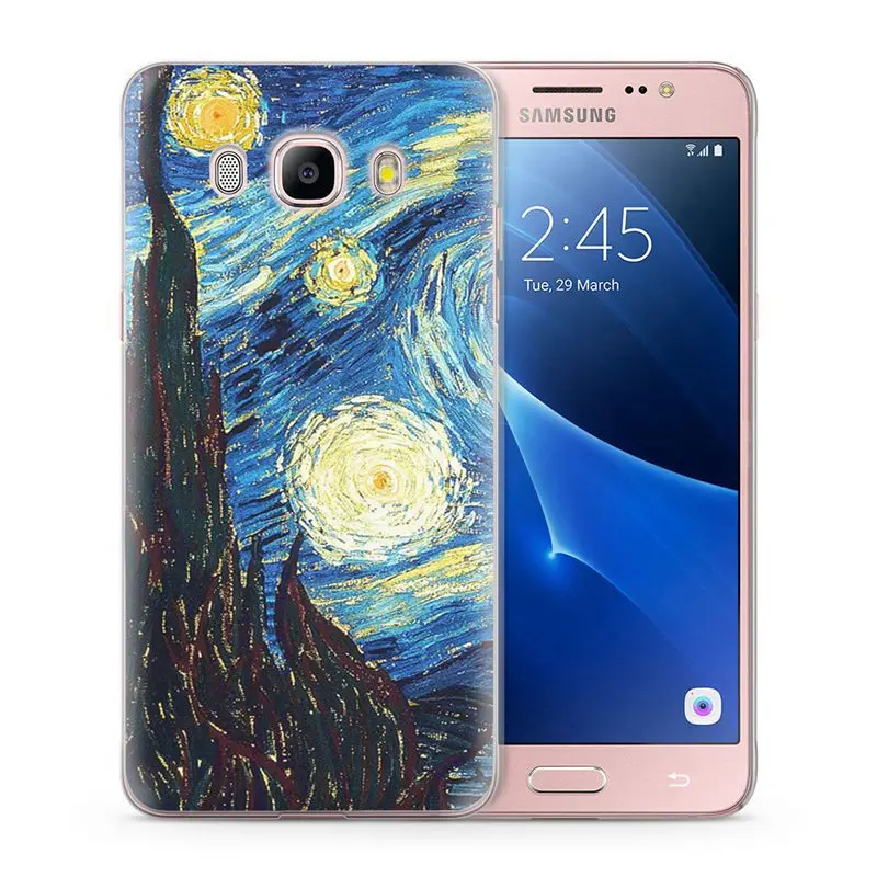 For Funda Samsung Galaxy J7 2016 Case J710 J710F Cases Soft TPU Silicone Cover Design special pretty scenery iron tower W016 |
