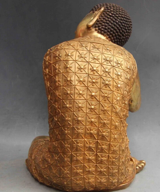 1469 Китайская народная Бронза Медь медитации Шакьямуни Амитабха Будды статуя |