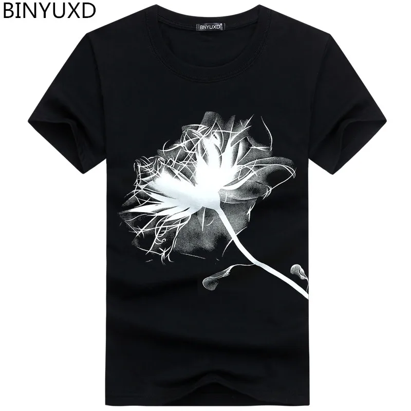 BINYUXD Хит Новое поступление модные мужские футболки брендовая хлопковая одежда с