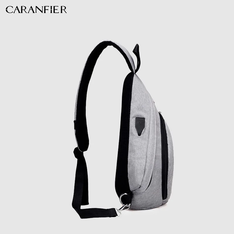 CARANFIER сумки на плечо USB зарядное устройство дизайнерские сумки через плечо многофункциональные маленькие дорожные нагрудные сумки для мужчин повседневная сумка через плечо