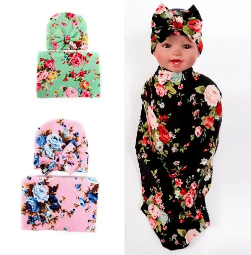 Новинка 2016 года детское одеяло и повязка на голову с бантом цветочное бутонами
