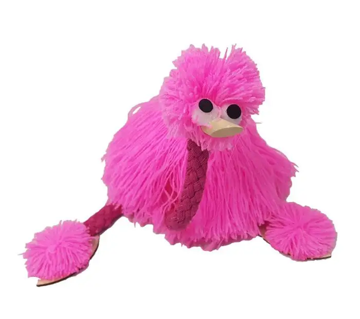 Розовый Кукла-марионетка Muppets животное Muppet шерстяная веревка Страусиная кукла-марионетка для детей деревянная кукольная кукла игрушки Ручные куклы игрушки - Цвет: Розовый