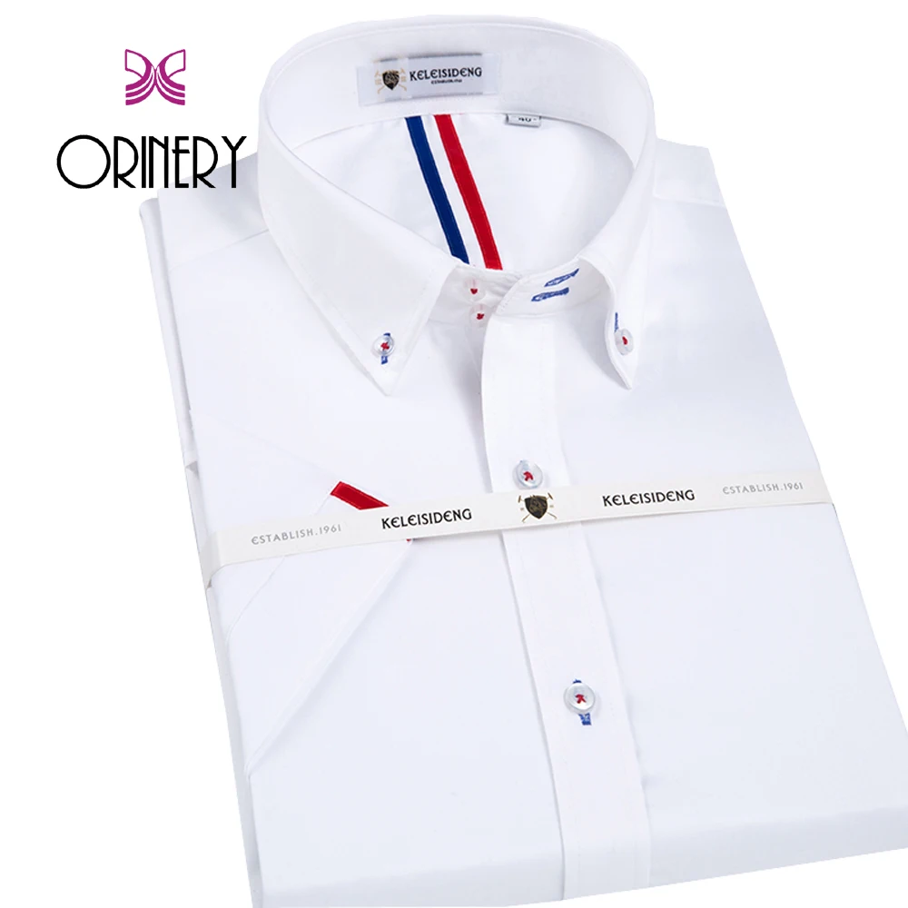 ORINERY/Лидер продаж летняя Стильная мужская рубашка с коротким рукавом 100% хлопок