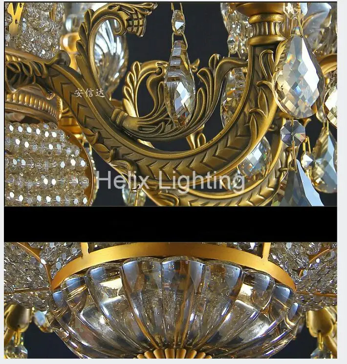 Хрустальная люстра из латуни с бронзовой отделкой 6 л/8 л|crystal chandelier lamp|colorful crystal