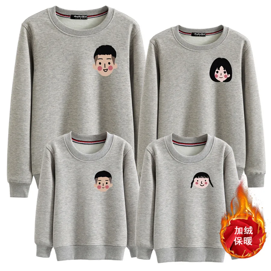 Весенне-осенне-зимняя семейная Одинаковая одежда Черный Повседневный свитер