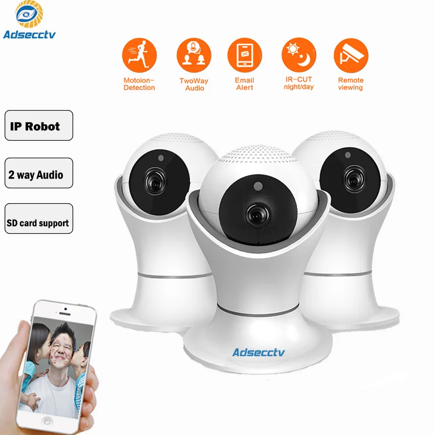 Ip wi fi камера Pan и Title двусторонняя аудиосвязь sd карта памяти Домашняя безопасность