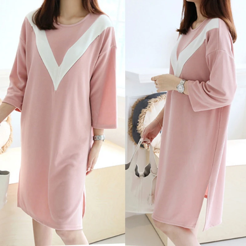 

Korean Casual Pregnancy Nurse Wear Dress Clothing Maternity Breast Feeding Dresses Pregnant Women Nursing Sleepwear Clothes