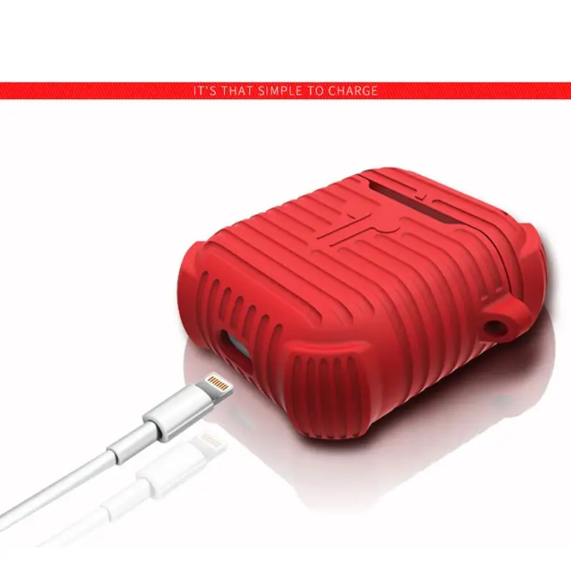 Leegoal Silicone Case For Airpods Soft TPU Cover Ultra Thin Protector Apple for Air Pods Earphone With Anti-lost Hook | Электроника