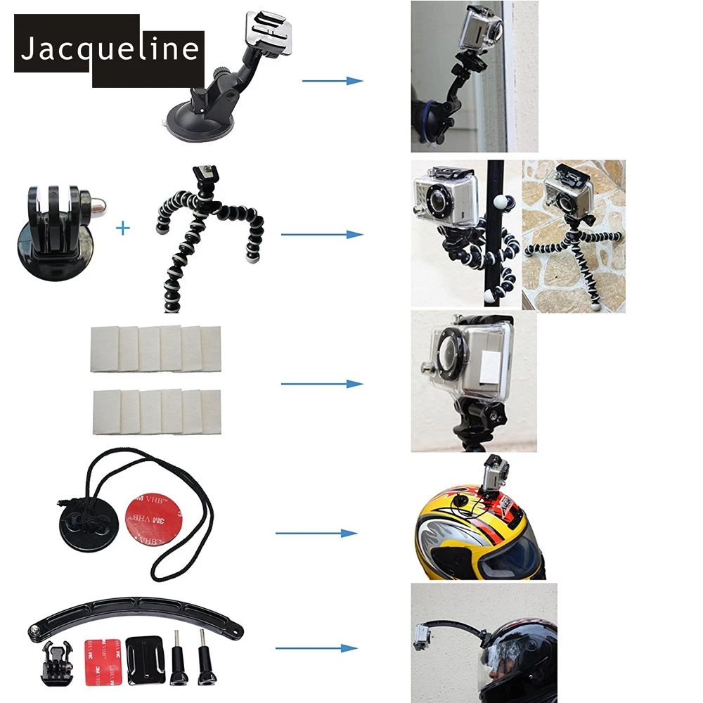Фото Комплект спортивных аксессуаров Jacqueline для Gopro hero HD 6 5 4/3/2 SJCAM SJ4000 SJ5000 SJ6000 EKEN H9R H9 sj4000 Комплект спортивных аксессуаров Jacqueline для Gopro hero HD 6 5 4/3/2 SJCAM SJ4000 SJ5000 SJ6000 EKEN H9R H9 sj4000