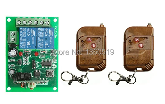 

DC12V 2CH 10A RF Wireless Remote Control Switch System teleswitch 2 transmitter & 1 receiver relay Receiver Smart Home Switch