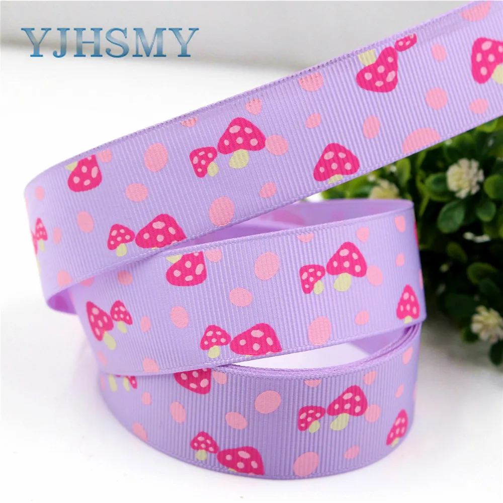 

YJHSMY H-17506-98,25 мм 10 ярдов грибные ленты термопечать grosgrain Свадебные аксессуары DIY материал для рукоделия
