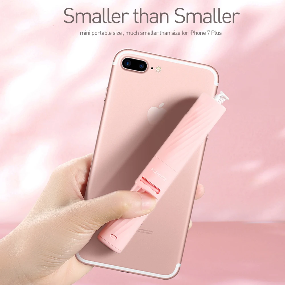 FLOVEME Мини Проводная селфи палка для iPhone X XS Max XR 7 8 Plus выдвижная монопод фото