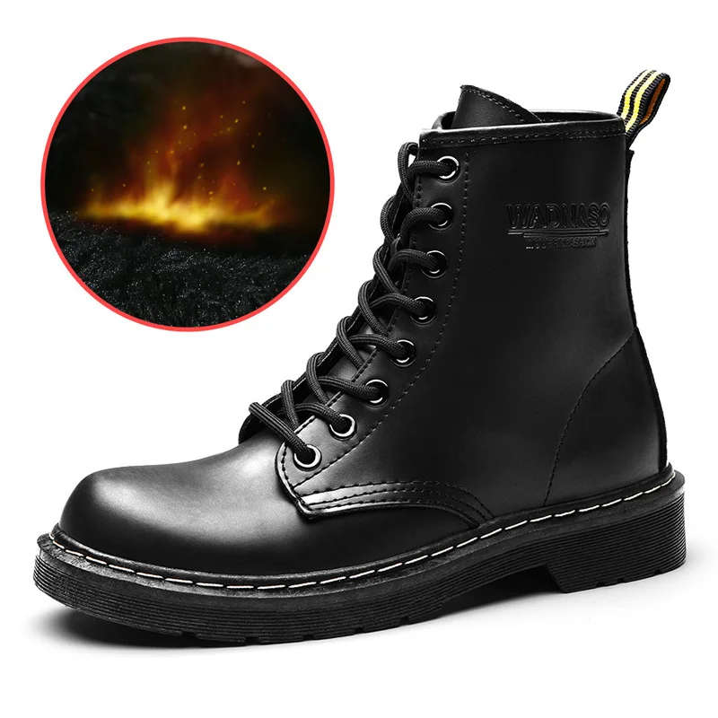 Женские Модные Ботинки martin Зимняя Теплая Обувь На Шнуровке Botas Feminina