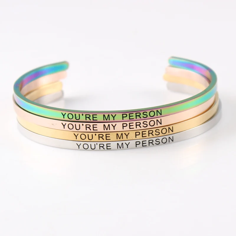 3 2 мм &quotYOU'RE MY PERSON&quot из нержавеющей стали позитивный вдохновляющий