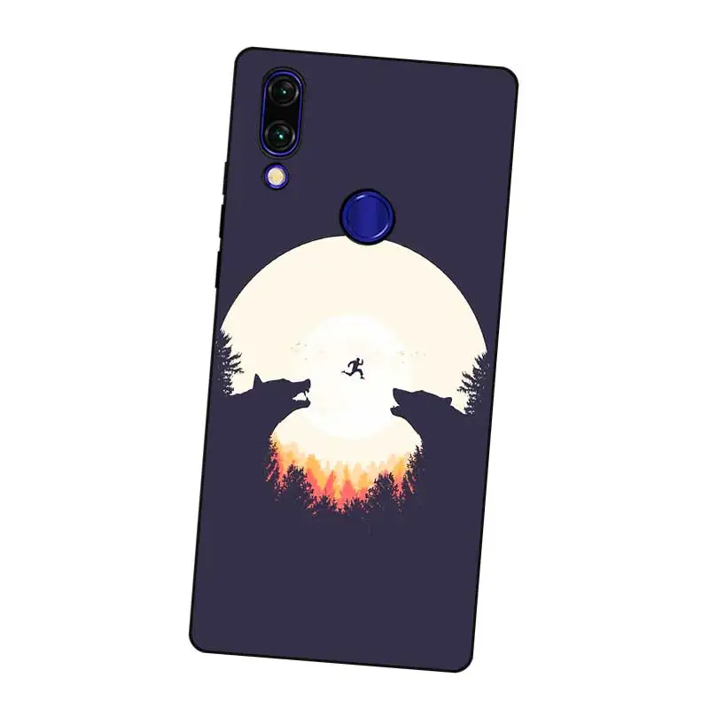 N469 волк животное Черный силиконовый чехол для Xiaomi Redmi Note 3 4X5 5A 6 7 Pro Global |