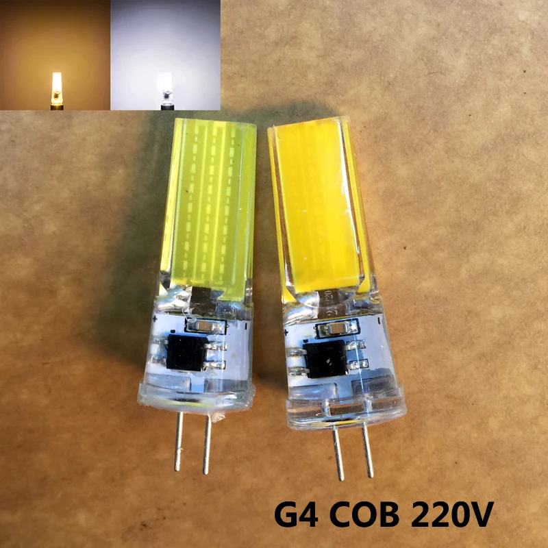 LED G4 Lamp Bulb AC 200V 220V 240V Dimmer 9W COB SMD Lighting Lights replace Halogen Spotlight Chandelier 10pcs/lot | Лампы и