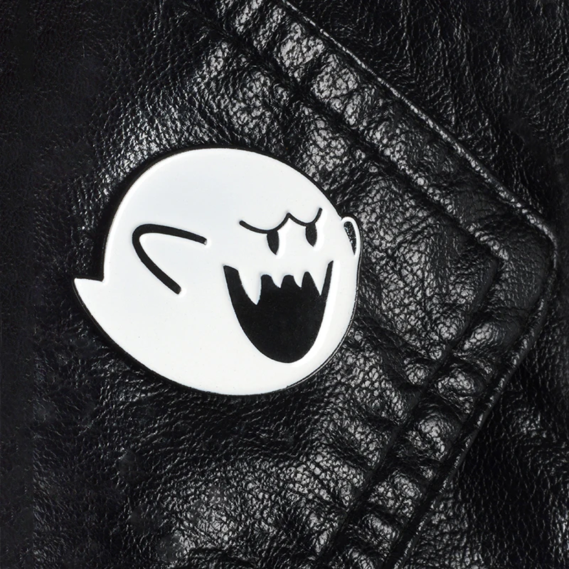 

Super Pins Boo Brooches Badges Hard enamel pins Backpack Bag Hat Leather Jackets Fashion Accessory Super White ghost Bros Gifts