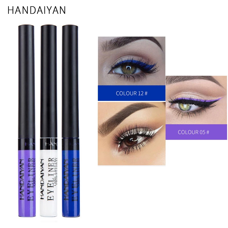 12 Color Liquid Matte Eyeliner Makeup Smooth Easy to Wear Pigments Long Lasting Waterproof Red Blue Purple White Eye Liner Pen |