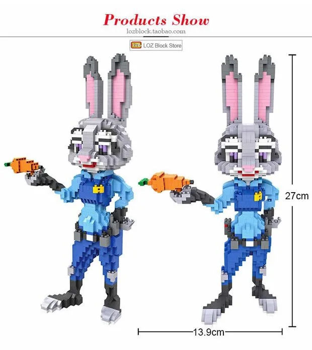 LOZ Большой размер Zootopia Мини Строительные блоки tosdiamond P Аниме фигурки большой лиса