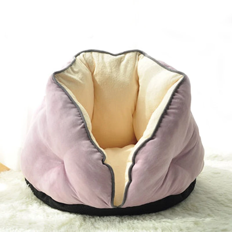Pink Теплая кровать для собак, гнездо для кошек, диваны для домашних животных, домик для собак, окруженный питомником, Мягкое хлопковое Флисовое одеяло для собак, кошек, щенков, четыре сезона с использованием - Цвет: Pink