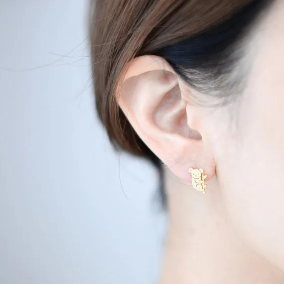 Модные серьги гвоздики koala с животным покрытием для женщин|fashion stud earrings|stud earringsstud