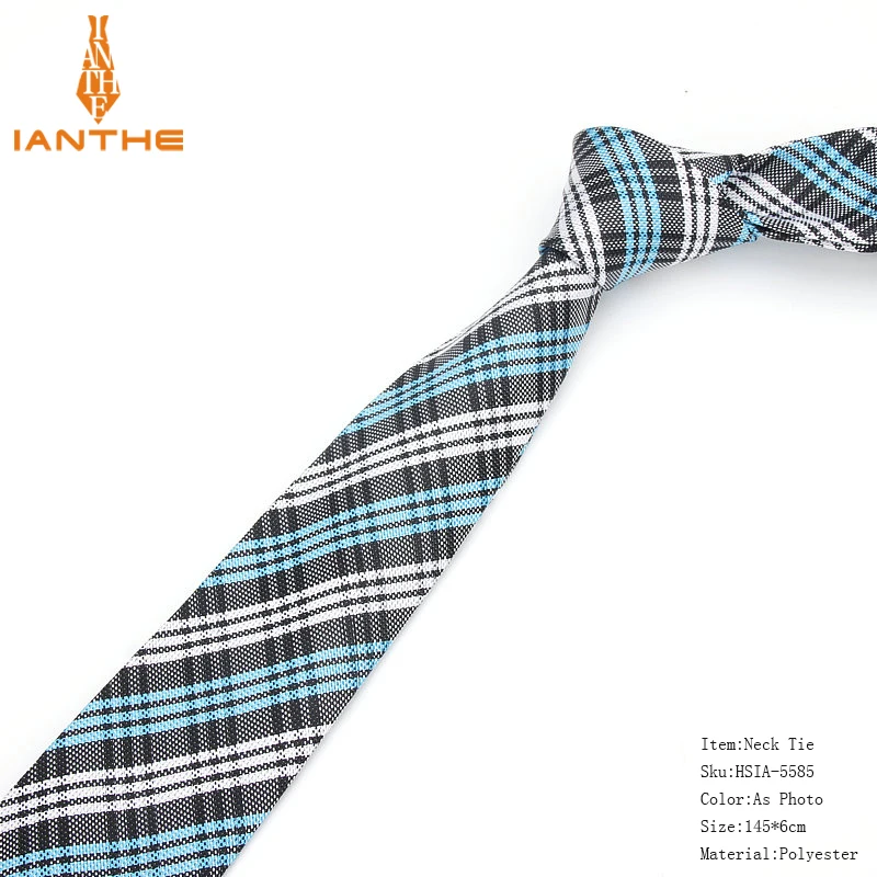 Галстук деловой мужской классический галстук в клетку горошек 6 см из полиэстера