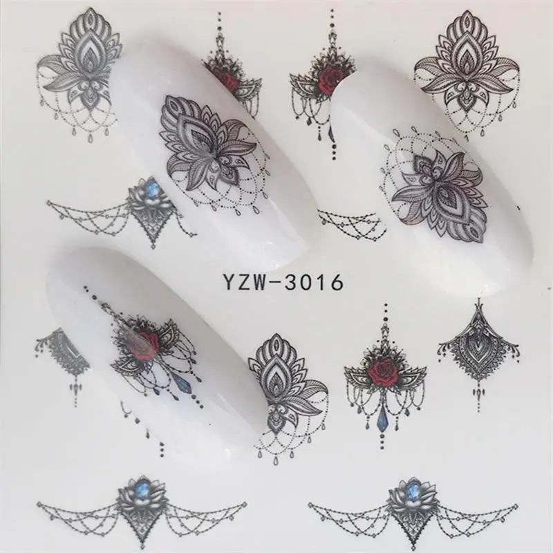 YZW-3016 32 дизайна, Водные Наклейки для ногтей, узор мечты, переводная наклейка, фламинго, фрукты, украшение для ногтей - Цвет: YZW-3016