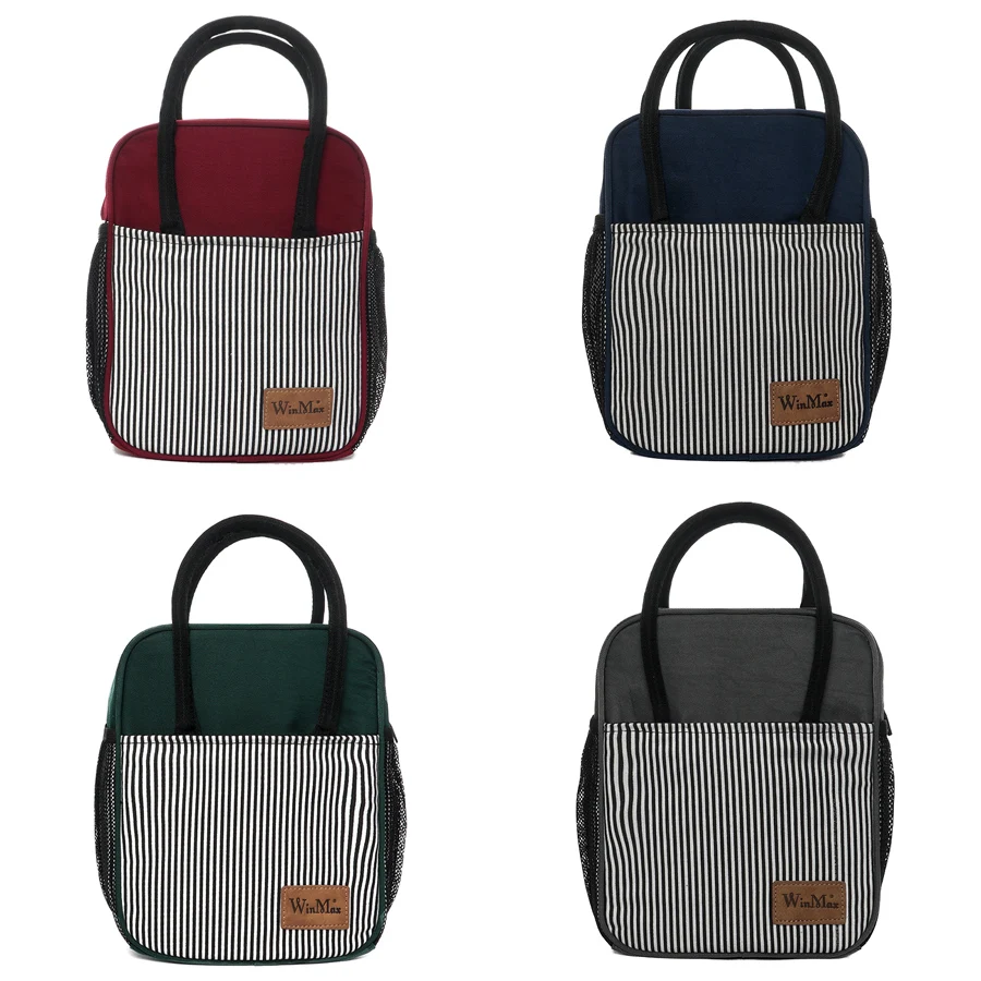 Winmax New Lunch Bag Striped Print Cooler Thermal Portable Keep Food Warm Picnic Lunchbox For Women Men Office Bolsa Termica | Багаж и