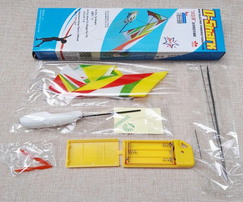 Q-Shark мини электрический параплан DIY планер модель самолета Сборка игрушки головоломка детский подарок