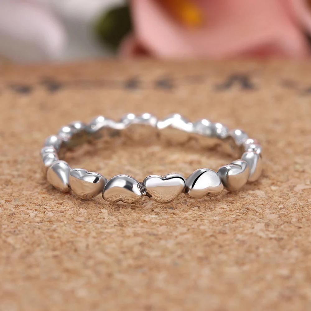 Модное высококачественное серебряное Брендовое кольцо с надписью Love Heart, совместимое с ювелирными изделиями, подарок для лучшего друга, Новинка