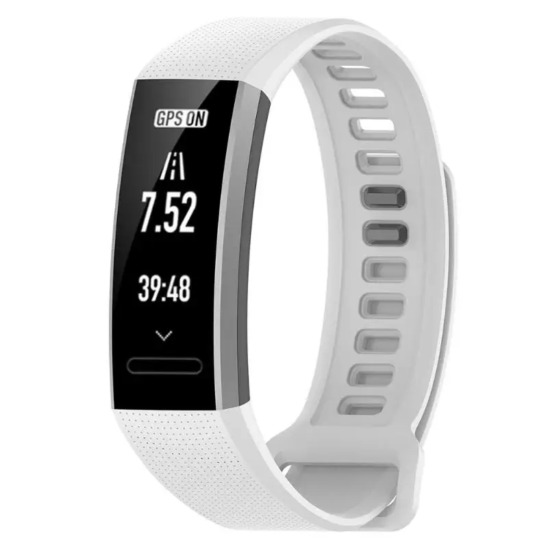 Силиконовый ремешок для часов Huawei Band 2/Band 2 Pro/ERS B19/ERS B29 белый черный серый