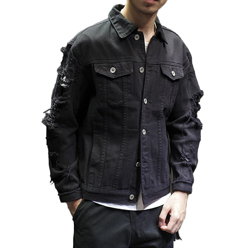 Мужская Модная приталенная рваная джинсовая куртка Idopy в уличном стиле разные