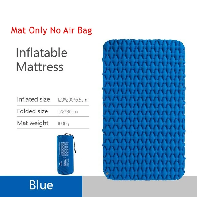Double blue mat Only Naturehike надувной коврик с воздушной подушкой матрас Открытый Кемпинг коврик Сверхлегкий Палатка Портативный лагерь влагу из сшитого полиэтилена - Цвет: Double blue mat Only