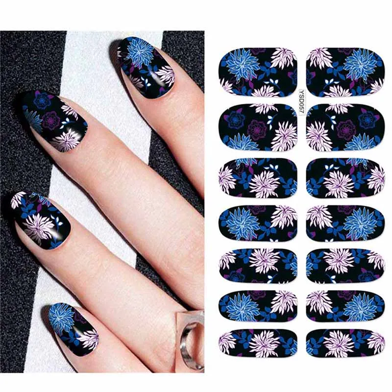1 Лист наклейки для переноса ногтей милый цветочный узор YSD056 YSD060|Стикеры и