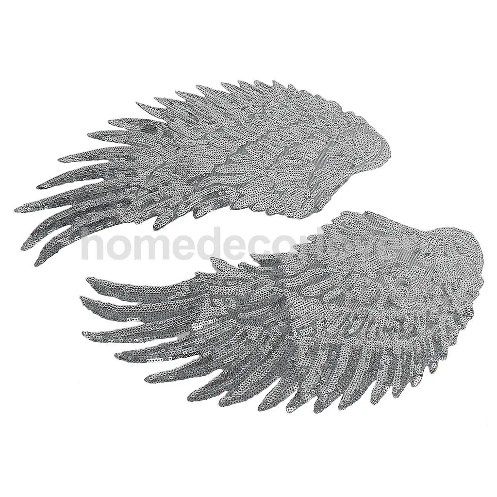 1 пара большая вышитая ткань с перьями Angel WingNew нашивка аппликацией аксессуары для