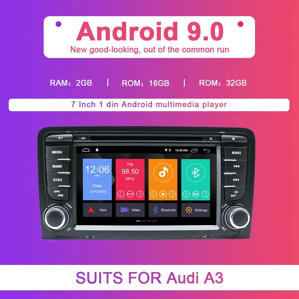Xonrich автомобильный мультимедийный плеер 2 Din Android 9,0 gps головное устройство для Audi A3 8 P/A3 8P1 3-дверей/S3 RS3 Sportback DVD Радио